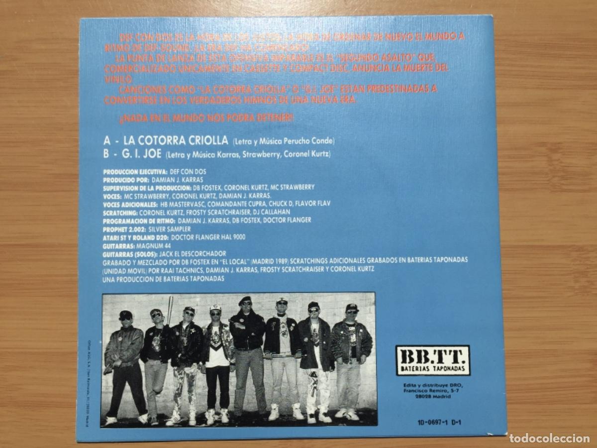 Discos de vinilo: DEF CON DOS. La cotorra criolla. (vinilo single 1990) - Foto 2