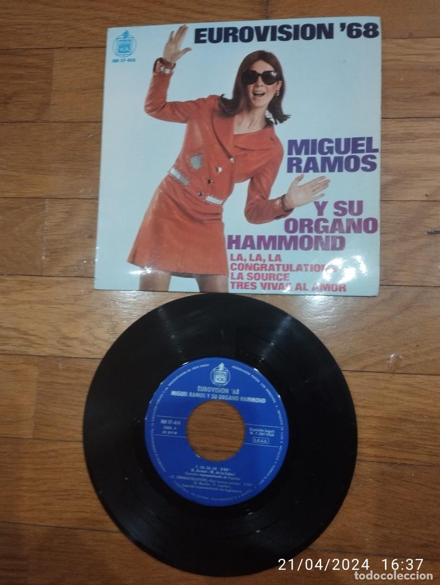 Discos de vinilo: MIGUEL RAMOS - LA, LA, LA - EUROVISION 78 - Foto 1