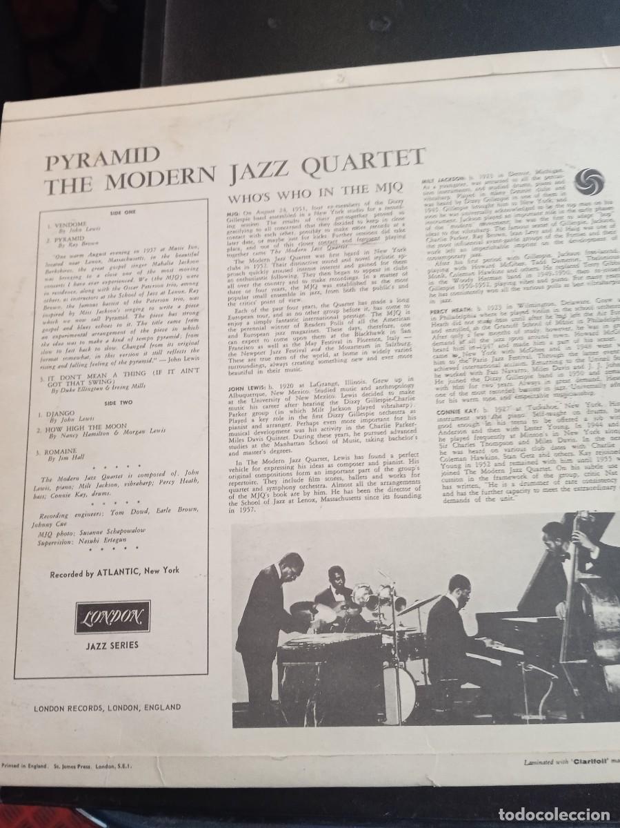 Discos de vinilo: THE MODERN JAZZ QUARTET- PYRAMID. - Foto 2