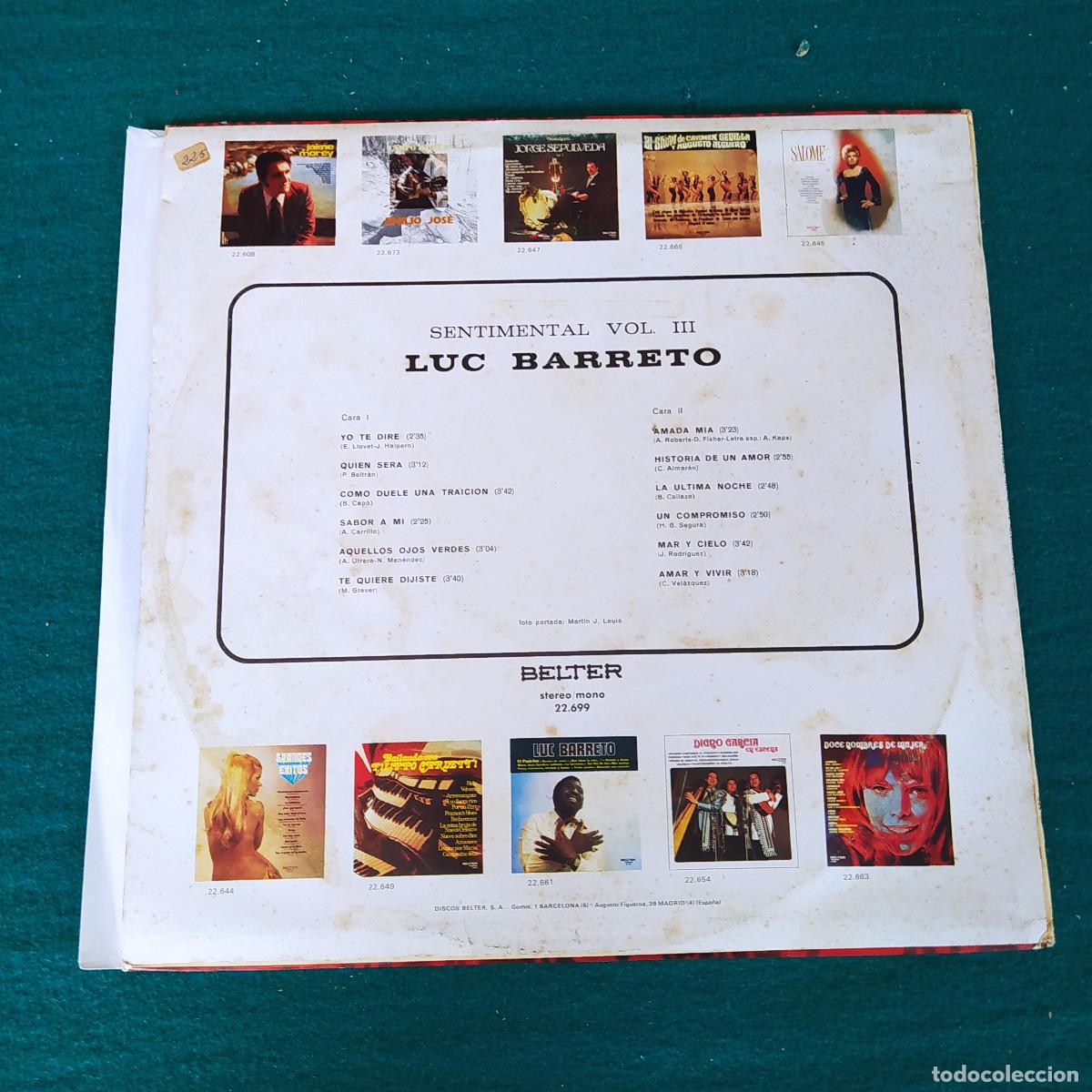 Discos de vinilo: Luc Barreto &ndash; Sentimental (Vol. III) - Foto 2