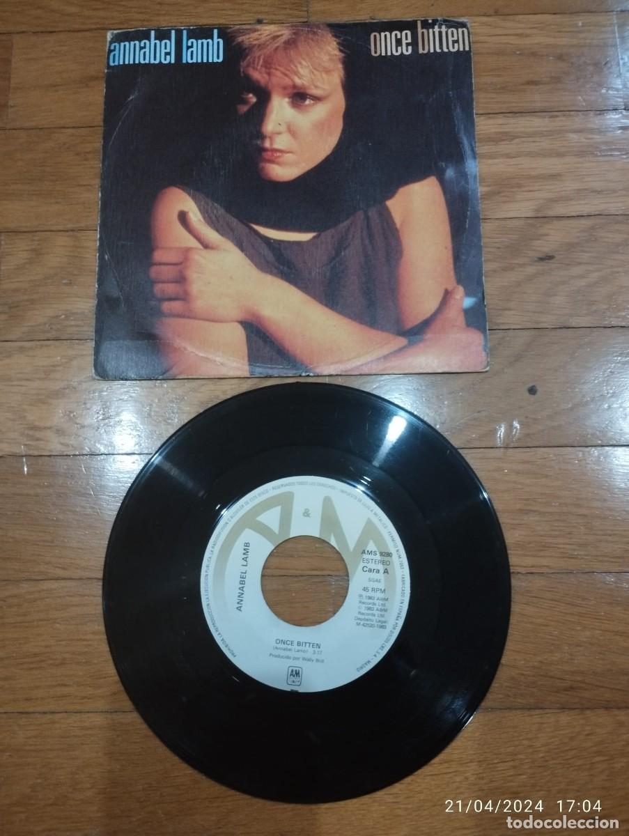 Discos de vinilo: ANNABEL LAMB - ONCE BITTEN - SINGLE 1983 - Foto 1