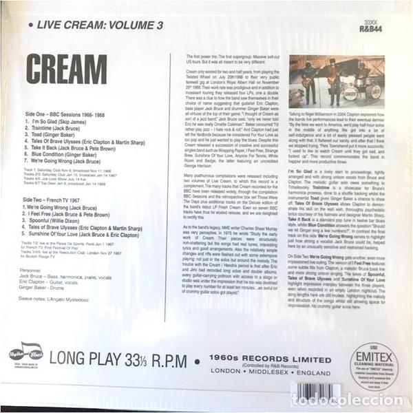 Discos de vinilo: Cream - &rdquo;Live Cream Vol.3&rdquo; - Foto 2