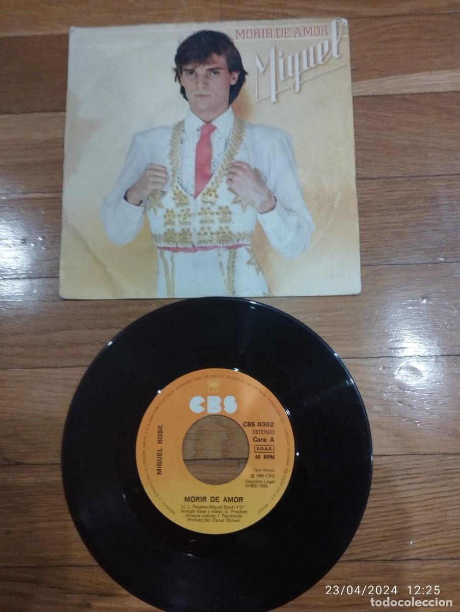 Discos de vinilo: MIGUEL BOSE - MORIR DE AMOR - SINGLE 1980 - Foto 1