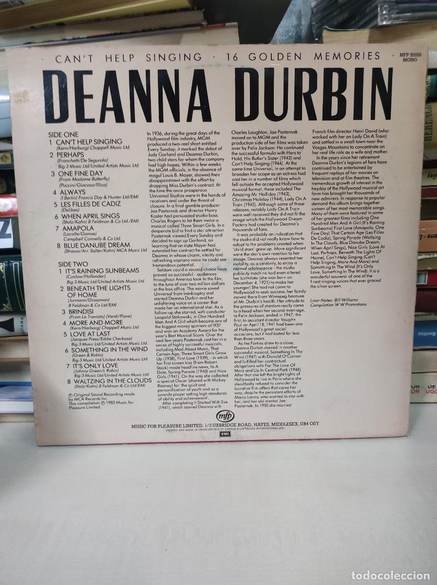Discos de vinilo: Deanna Durbin &ndash; Cant Help Singing - Foto 2