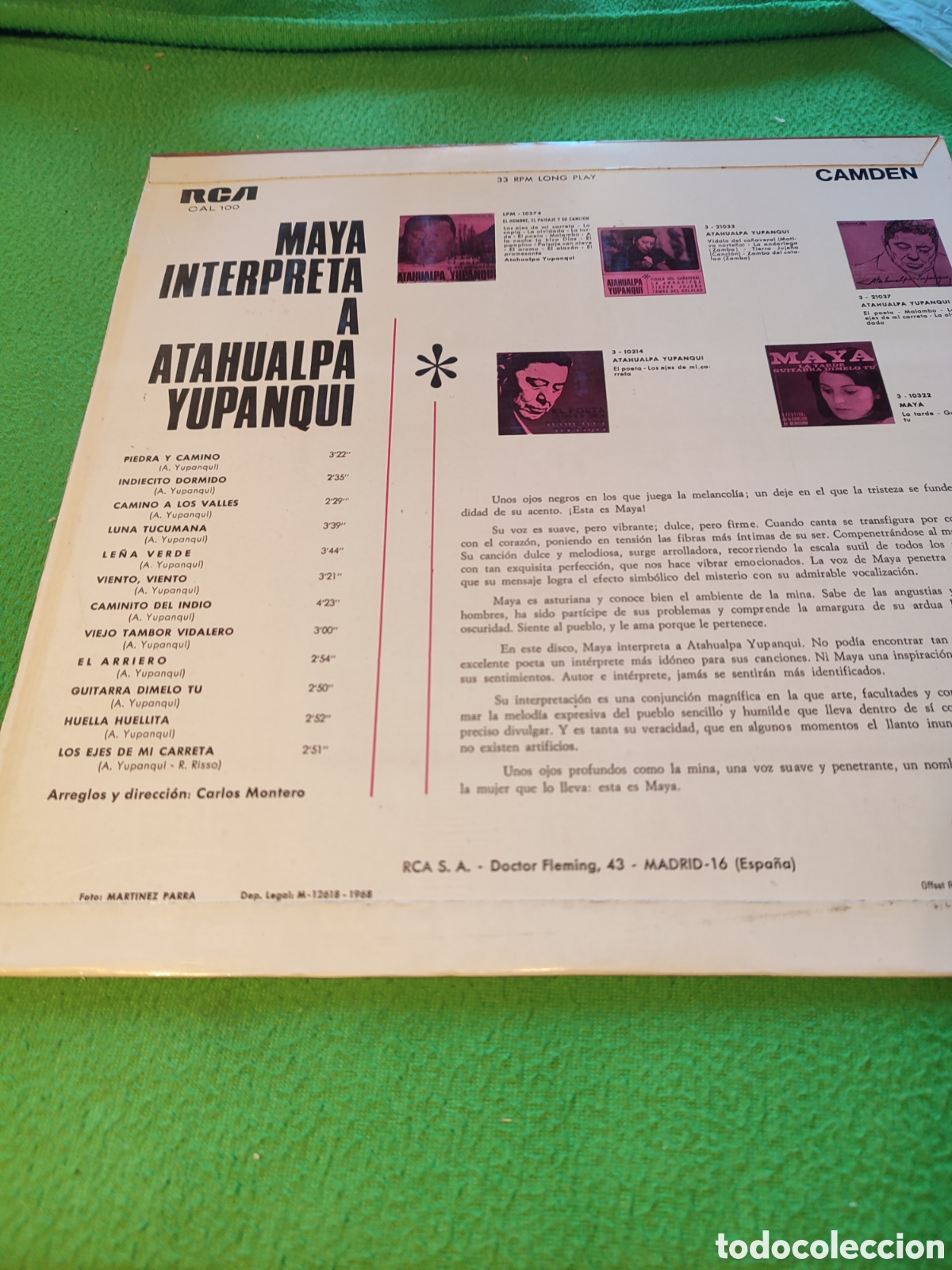 Discos de vinilo: Maya - Interpreta a Atahualpa Yupanqui - Foto 2
