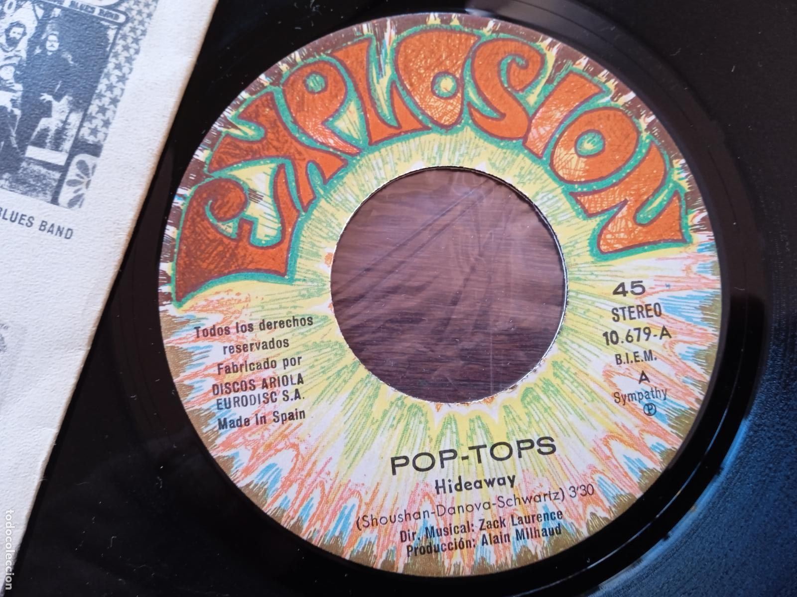 Discos de vinilo: POP TOPS SINGLE. HIDEAWAY. MADE IN SPAIN. 1972 - Foto 3