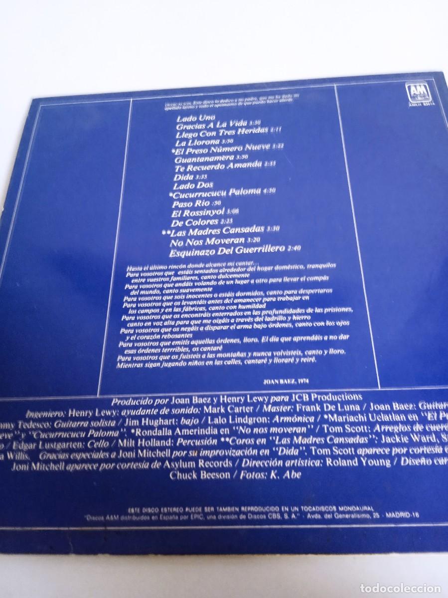 Discos de vinilo: JOAN BAEZ Gracias a la Vida - Foto 2