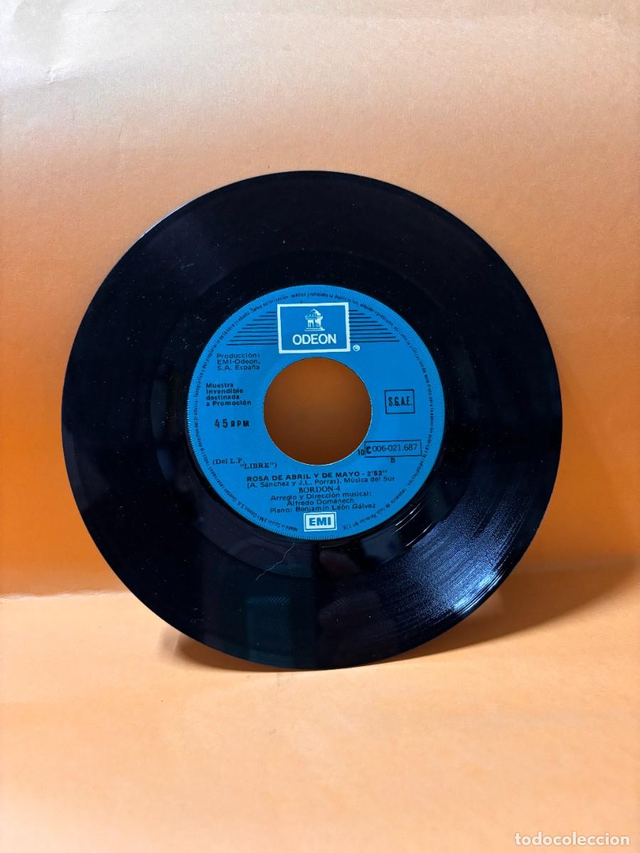 Discos de vinilo: SINGLE - BORDON 4 - LIBRE / ROSA DE ABRIL Y DE MAYO - ODEON - BARCELONA 1980 - Foto 3