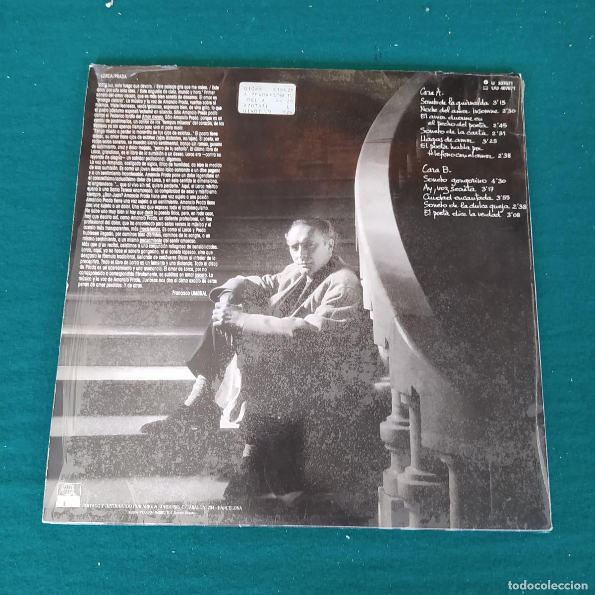 Discos de vinilo: Amancio Prada &ndash; Sonetos Del Amor Oscuro - Foto 2
