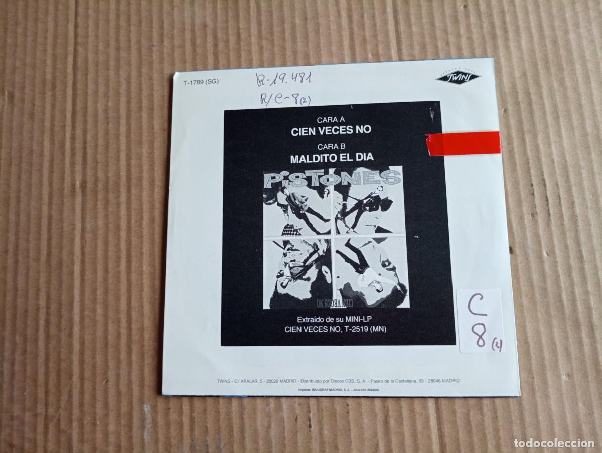 Discos de vinilo: PISTONES - CIEN VECES NO SINGLE 1987 - Foto 3
