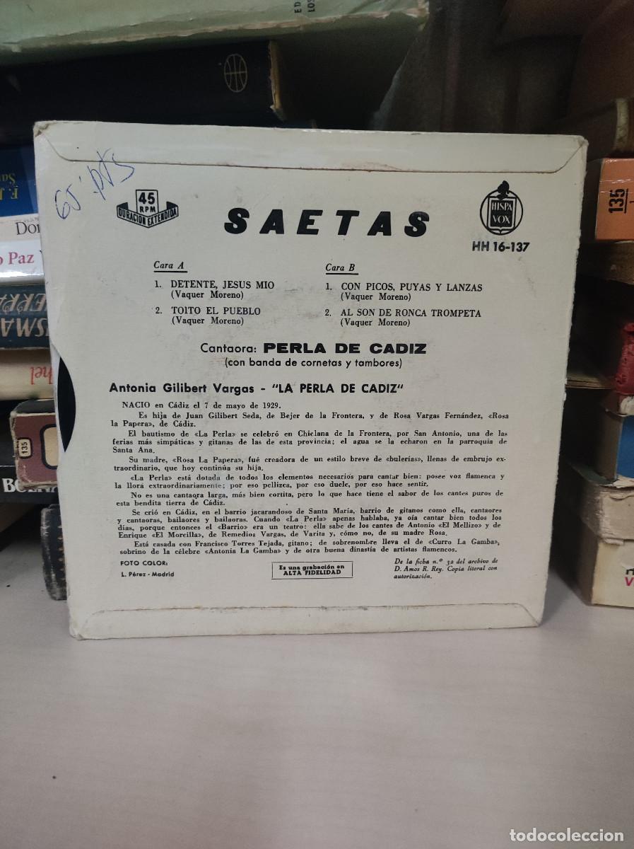 Discos de vinilo: Perla De C&aacute;diz &ndash; Saetas - Foto 2