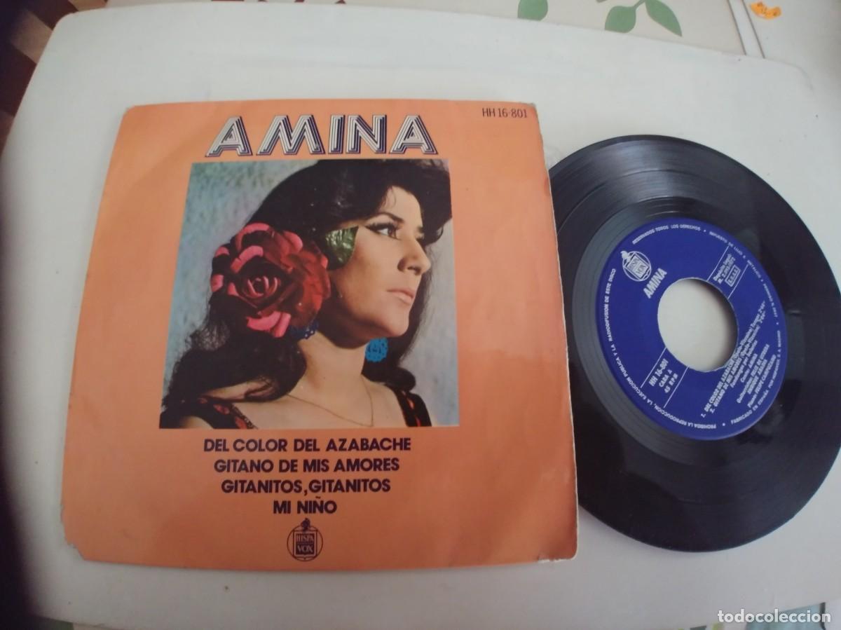 Discos de vinilo: AMINA-EP DEL COLOR DEL AZABACHE +3 - Foto 1
