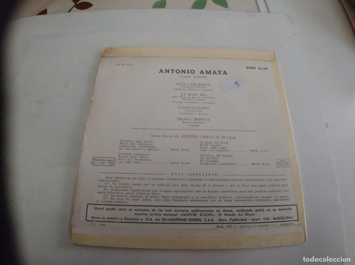 Discos de vinilo: ANTONIO AMAYA-EP DOCE CASCABELES +3 - Foto 2
