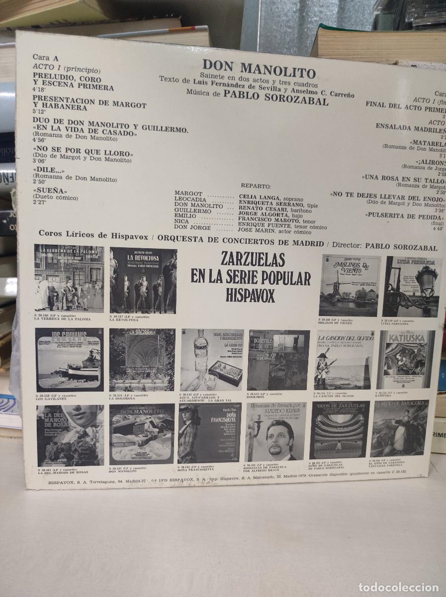 Discos de vinilo: Pablo Sorozabal &ndash; Don Manolito - Foto 2