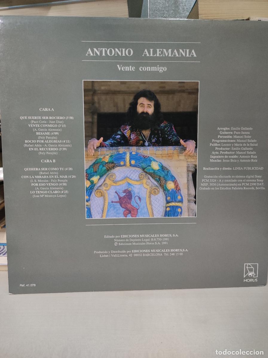 Discos de vinilo: Antonio Alemania &ndash; Vente Conmigo - Foto 2