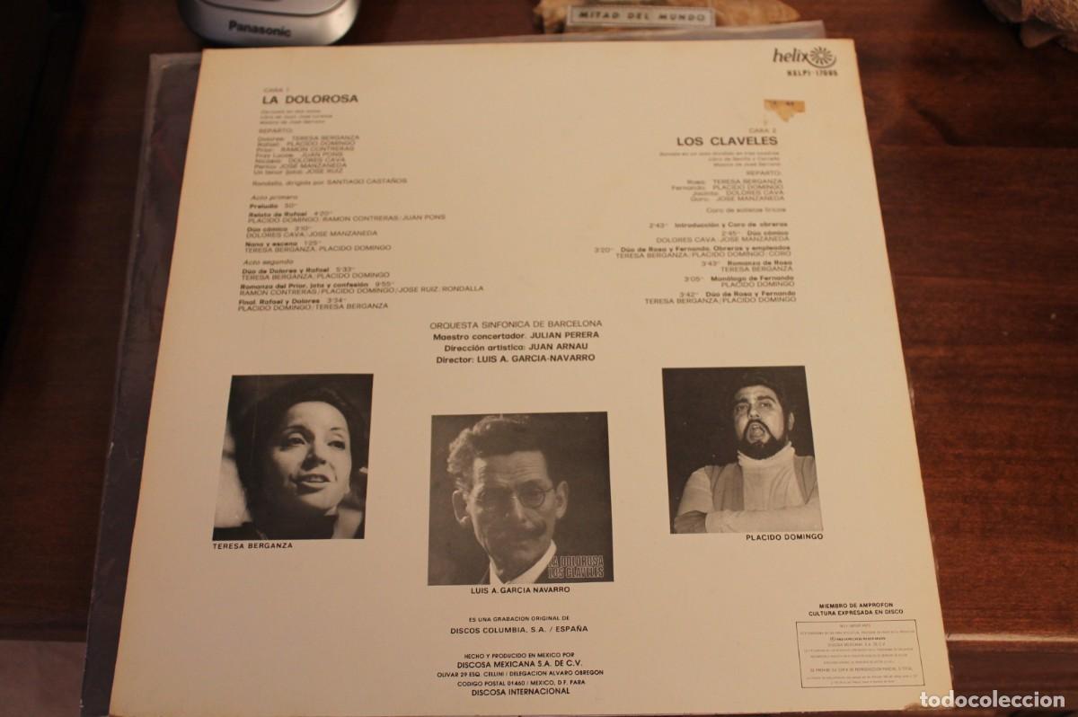 Discos de vinilo: PLACIDO DOMINGO - LA DOLOROSA / LOS CLAVELES - Foto 2