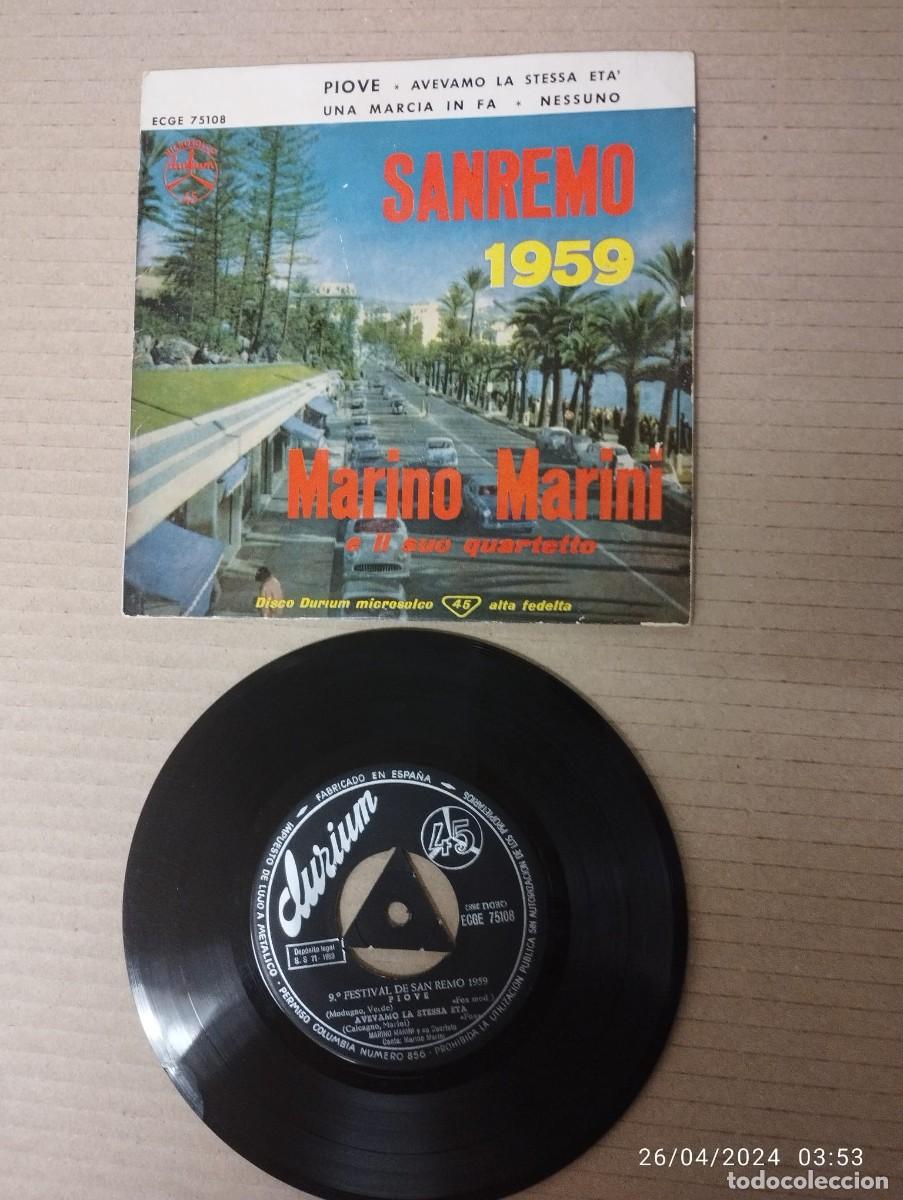 Discos de vinilo: MARINO MARINI - PIOVE - SINGLE SINGLE 1959 - Foto 1