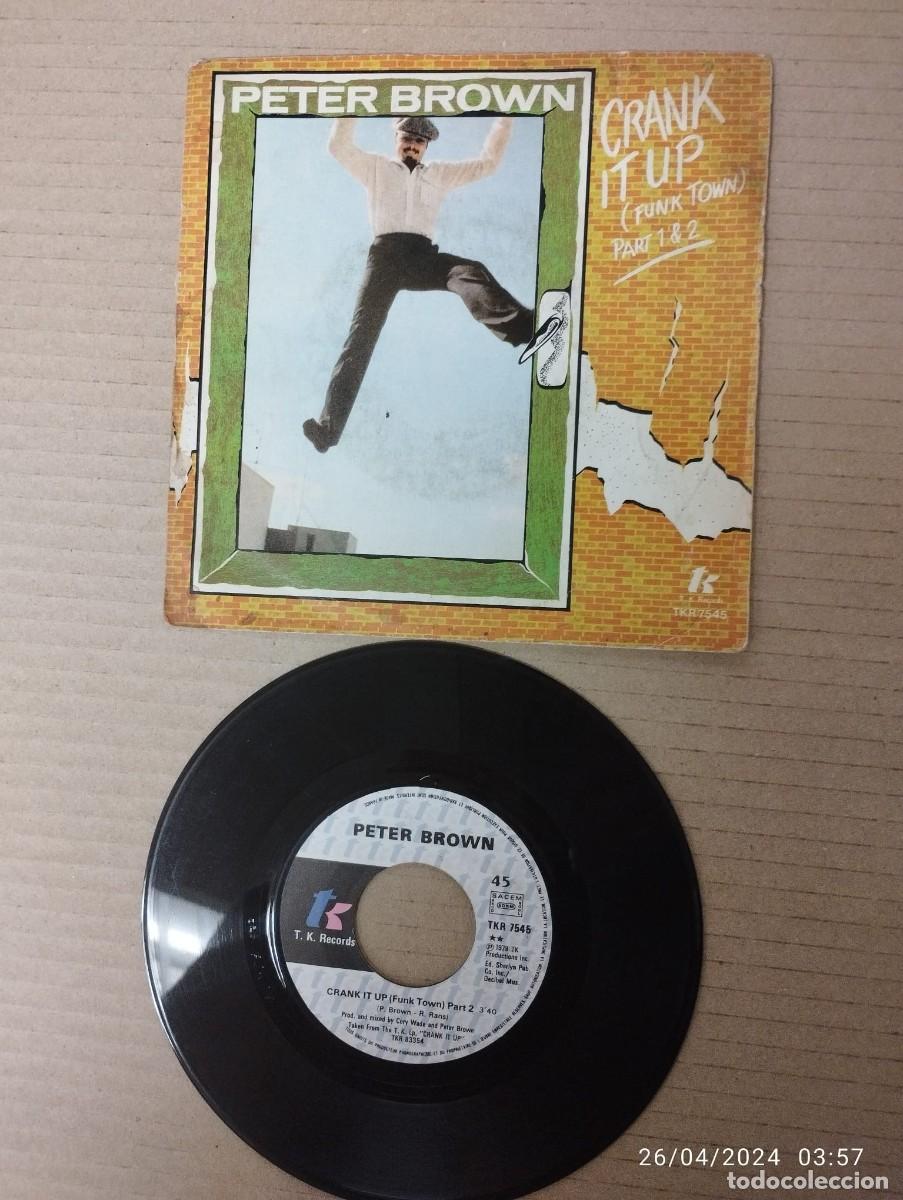 Discos de vinilo: PETER BROWN - CRANK IT UP - SINGLE FRANCIA - Foto 1