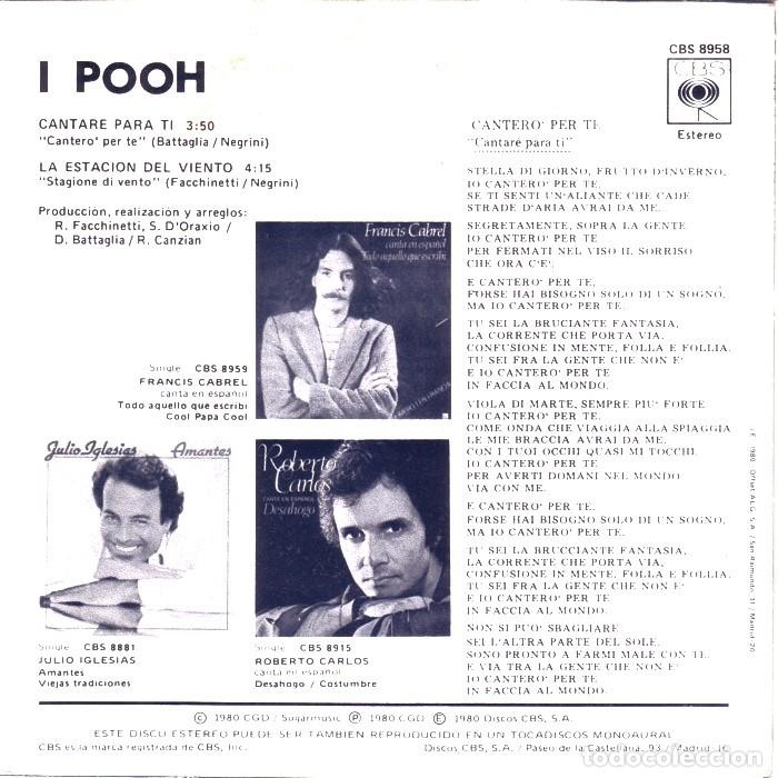 Discos de vinilo: I Pooh &ndash; Cantar&eacute; Para Ti - Foto 2