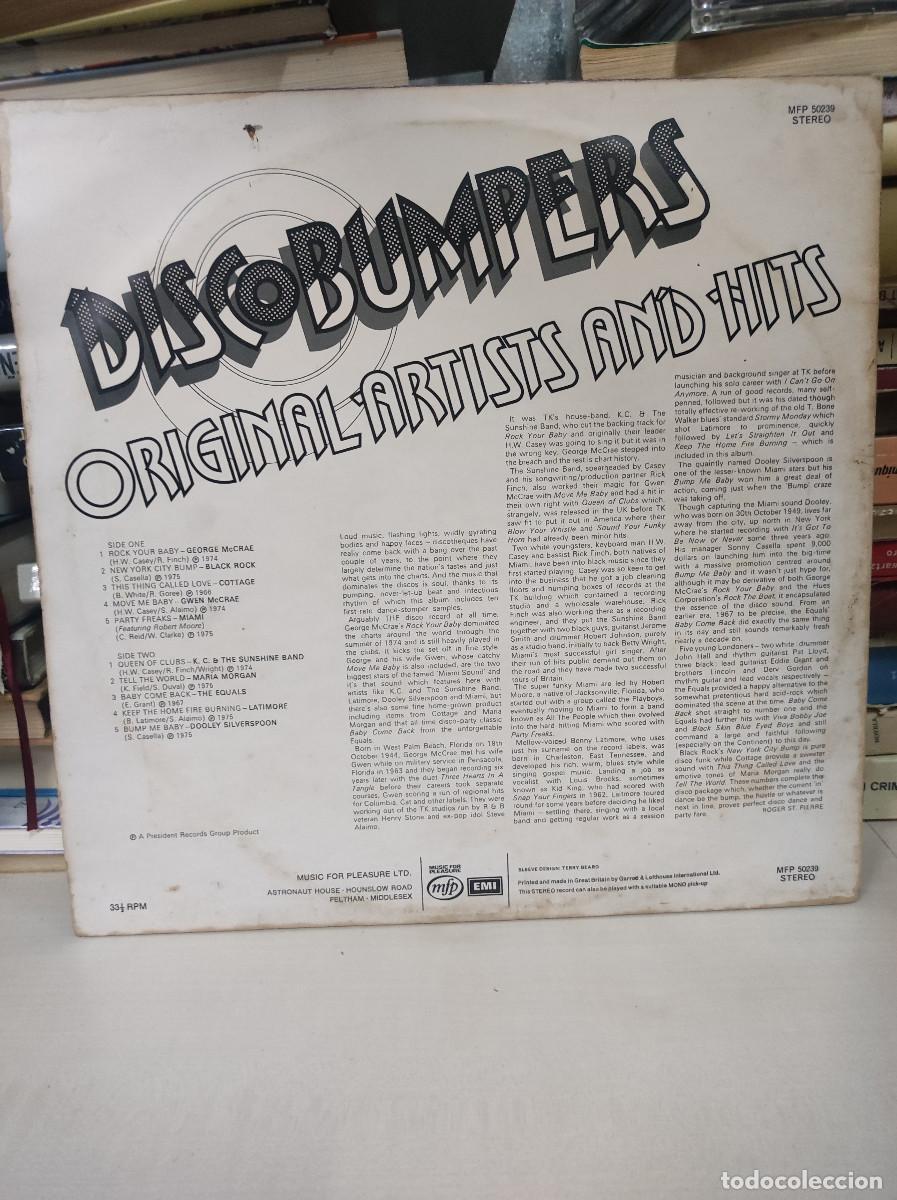 Discos de vinilo: DISCO BUMPERS ORIGINAL ARTISTS AND HITS - Foto 2