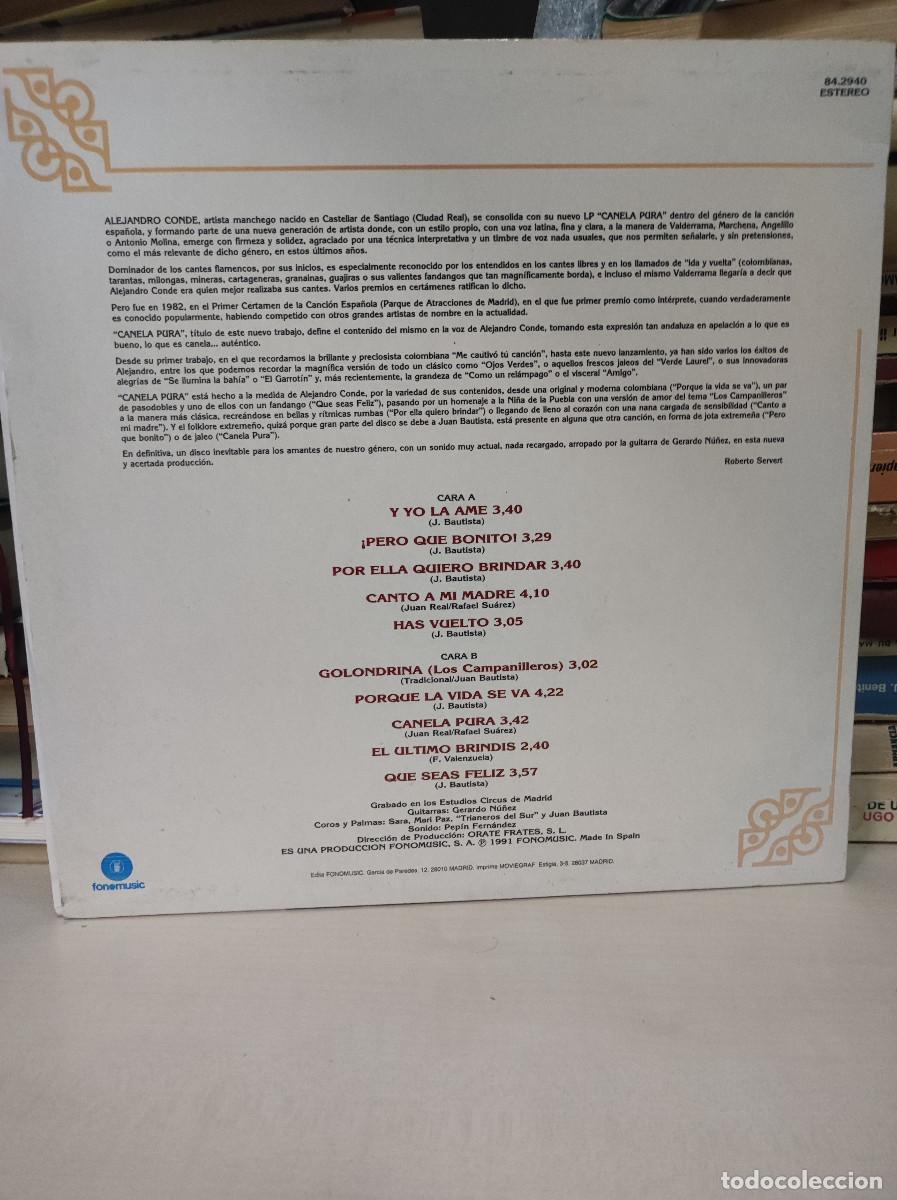 Discos de vinilo: Alejandro Conde &ndash; Canela Pura - Foto 2