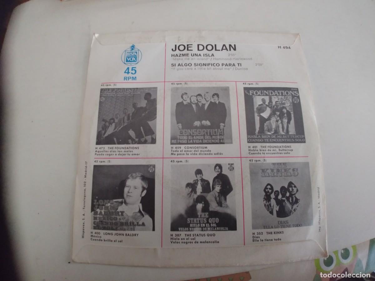 Discos de vinilo: JOE DOLAN-SINGLE HAZME UNA ISLA - Foto 2