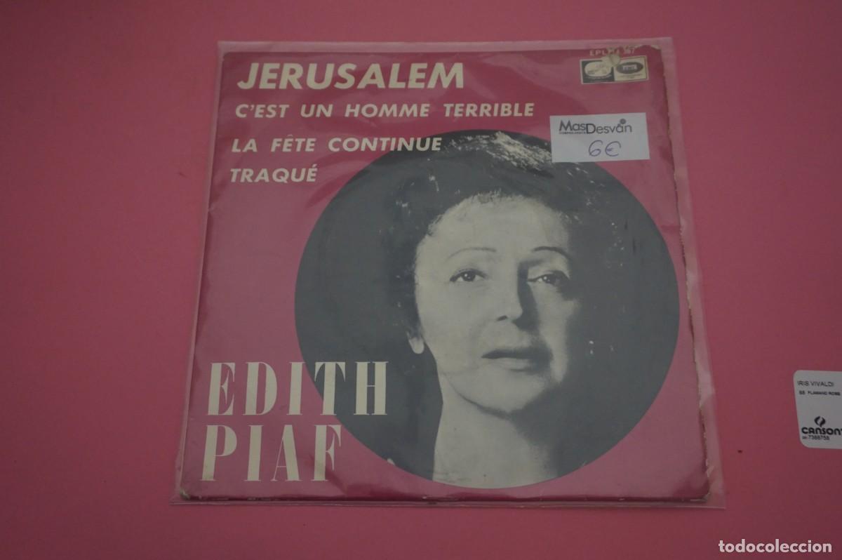 Discos de vinilo: EDITH PIAF - JERUSALEM - Single - VINILO EN BUEN ESTADO - Foto 1