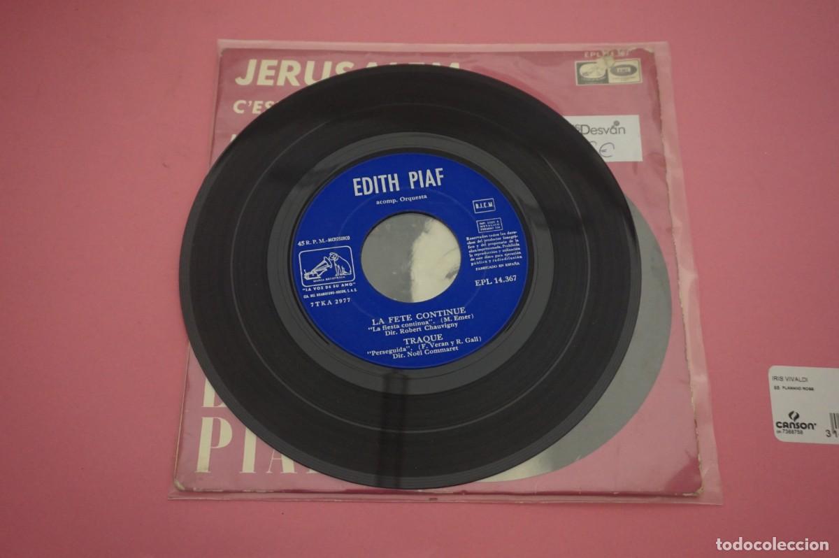 Discos de vinilo: EDITH PIAF - JERUSALEM - Single - VINILO EN BUEN ESTADO - Foto 2