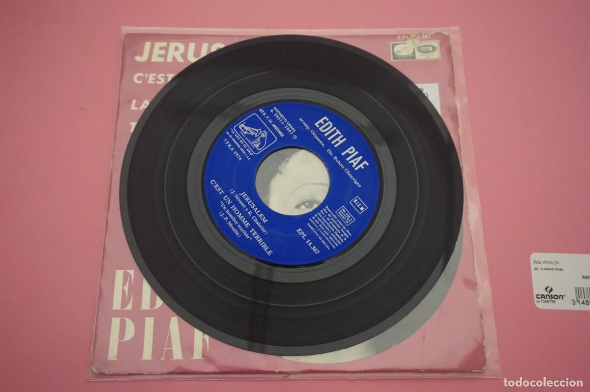 Discos de vinilo: EDITH PIAF - JERUSALEM - Single - VINILO EN BUEN ESTADO - Foto 3