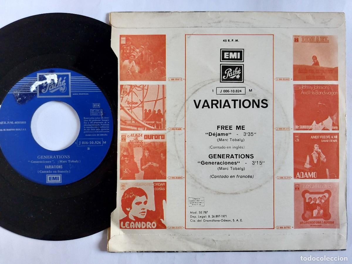 Discos de vinilo: THE VARIATIONS - 45 Spain - MINT * FREE ME / GENERATIONS - Foto 2