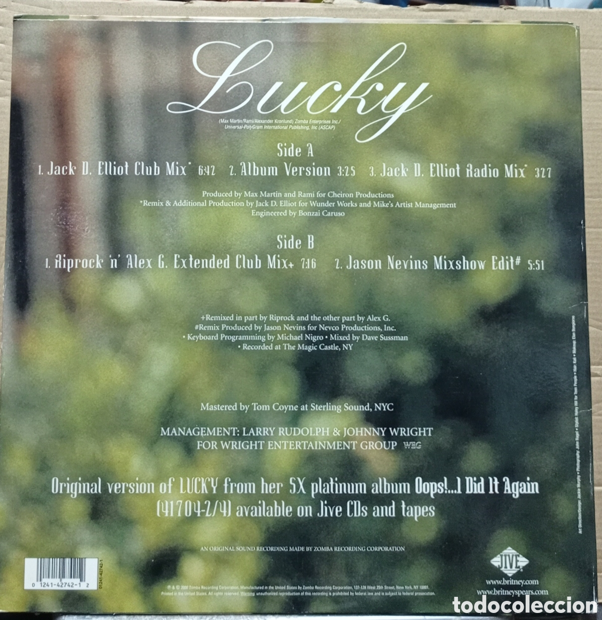 Discos de vinilo: Britney Spears &ndash; Lucky - 12&rdquo; - Foto 1