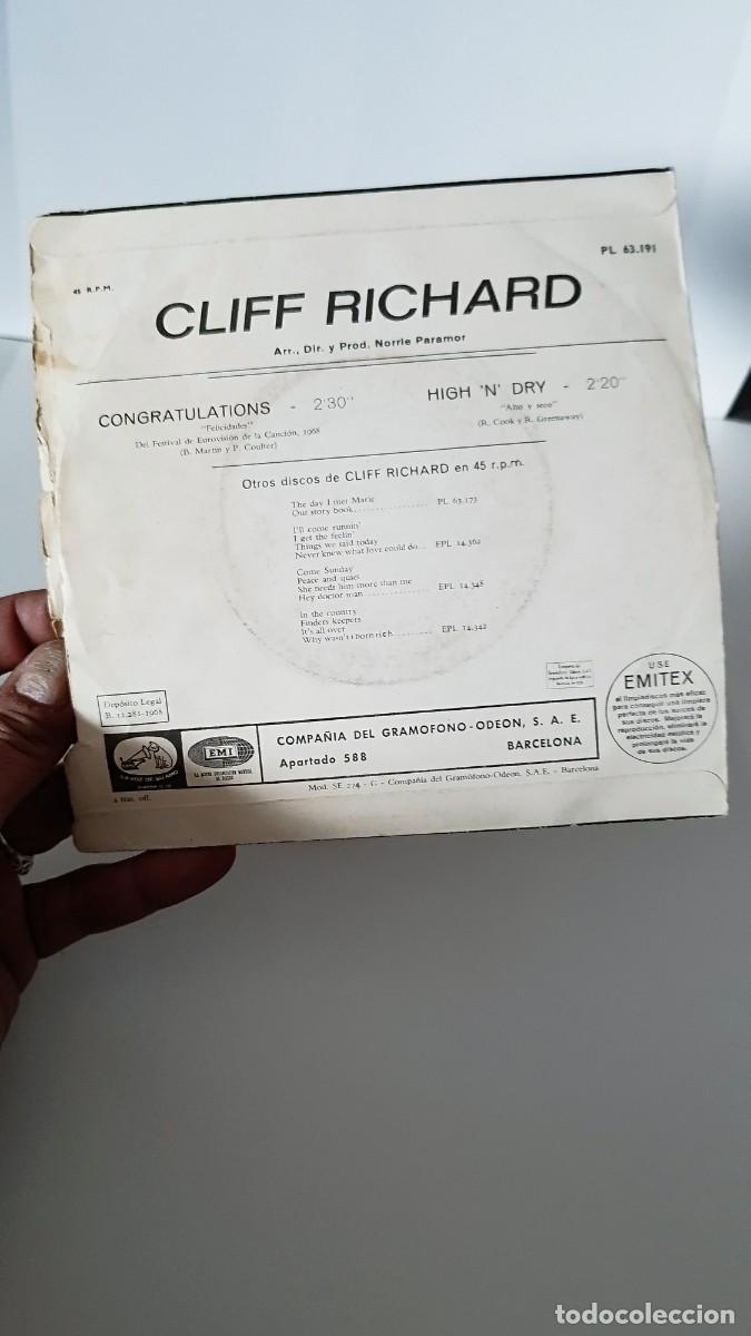 Discos de vinilo: Cliff Richard,congratulations,Vinilo Single 7&rdquo; - Foto 4