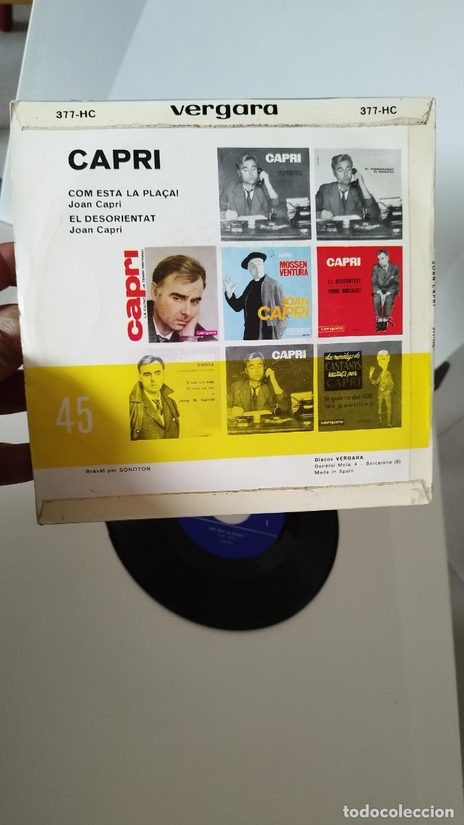 Discos de vinilo: Joan Capri &ndash; Com Est&agrave; La Pla&ccedil;a / El Desorientat,Vinilo Single 7&rdquo; - Foto 3