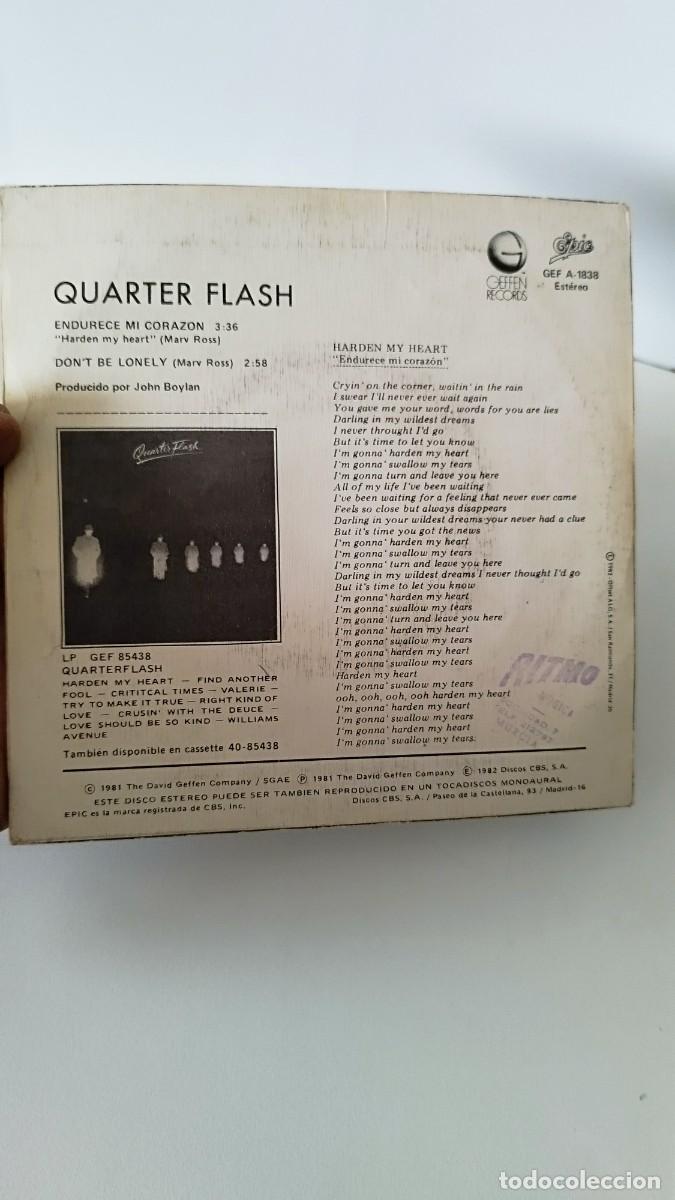 Discos de vinilo: Quarter Flash &ndash; Endurece Mi Corazon.Vinilo Single 7&rdquo; - Foto 3