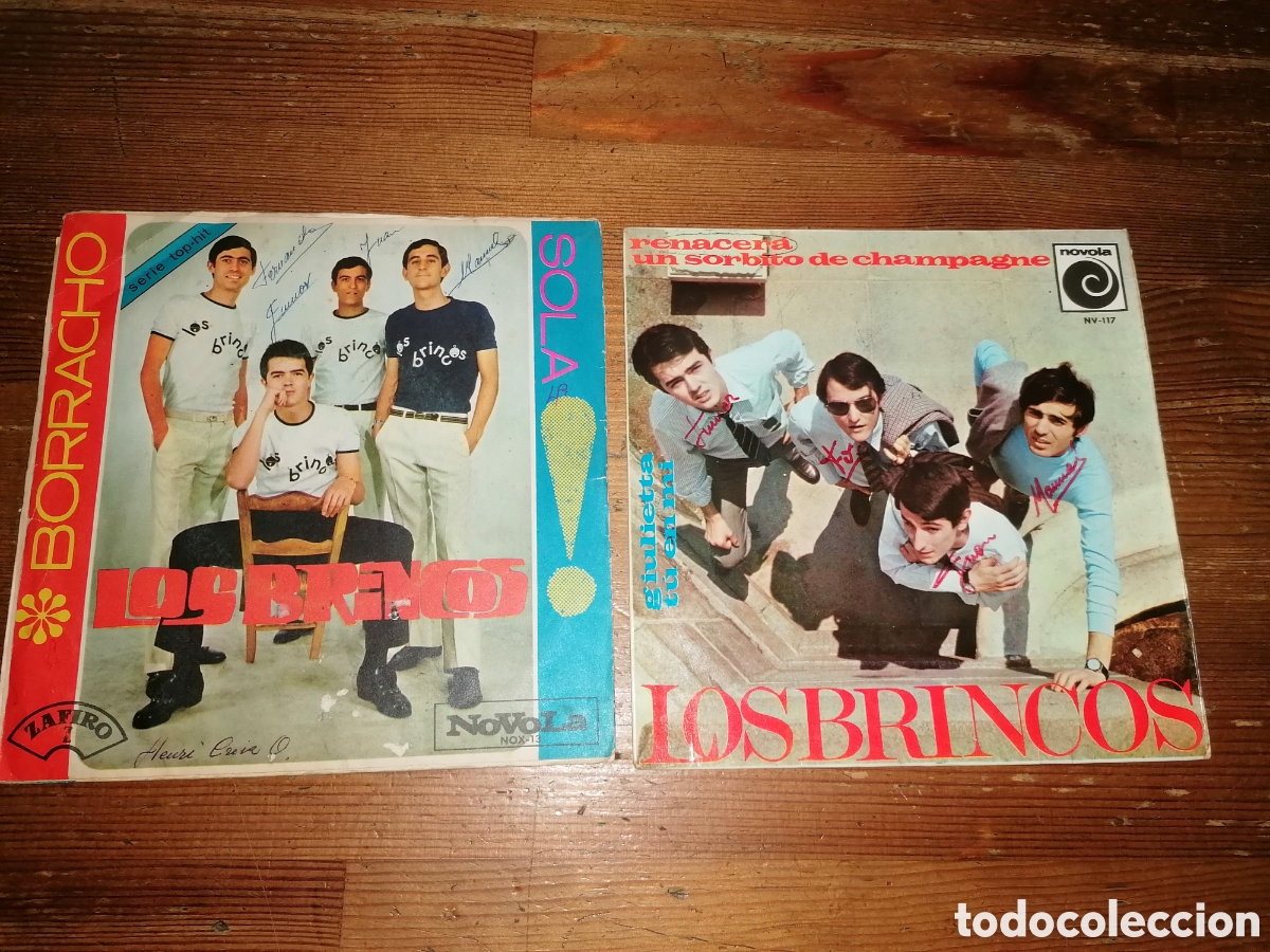 Discos de vinilo: 2 singles de Los Brincos con aut&oacute;grafos - Foto 1