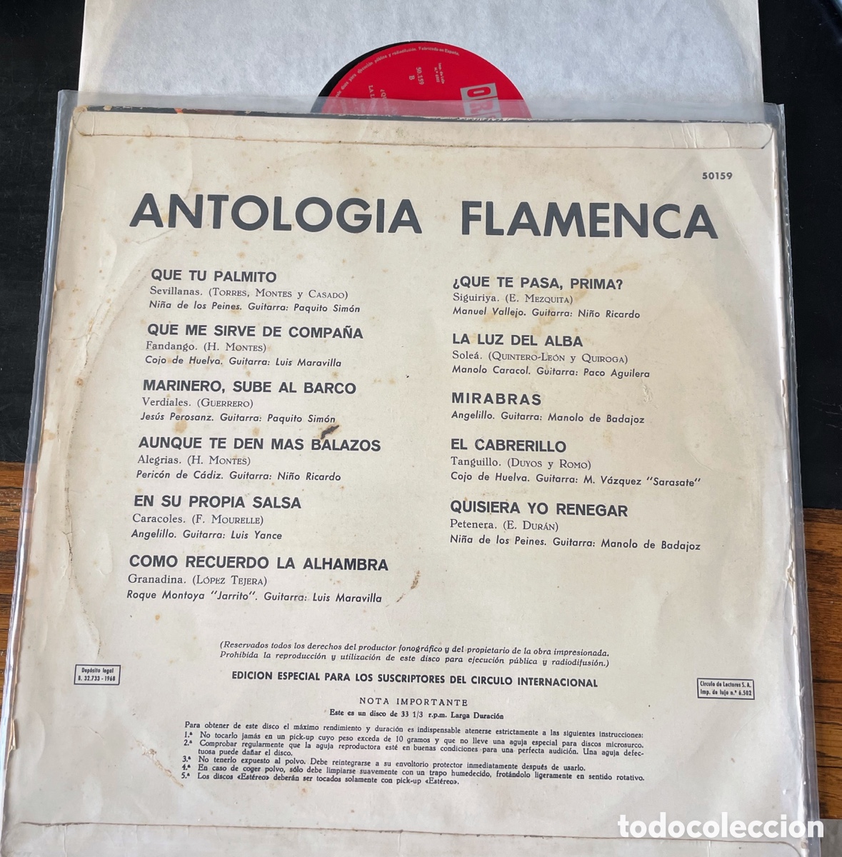 Discos de vinilo: Antolog&iacute;a flamenca Lp - Foto 2