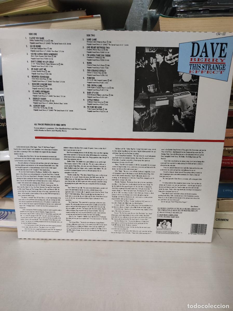 Discos de vinilo: DAVE BERRY THIS STRANGE EFFECT VINYL - Foto 2