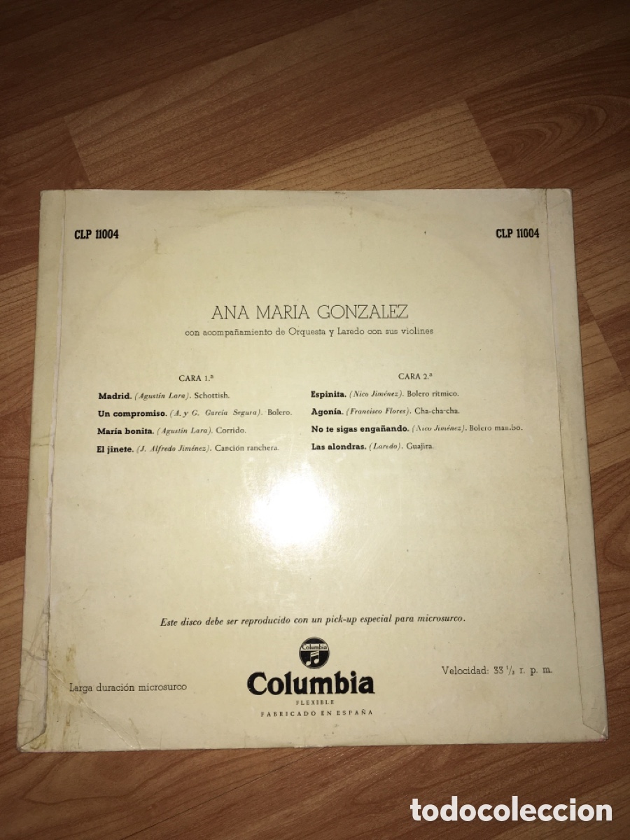 Discos de vinilo: Ana Mar&iacute;a Gonzalez - Disco medio - Foto 2