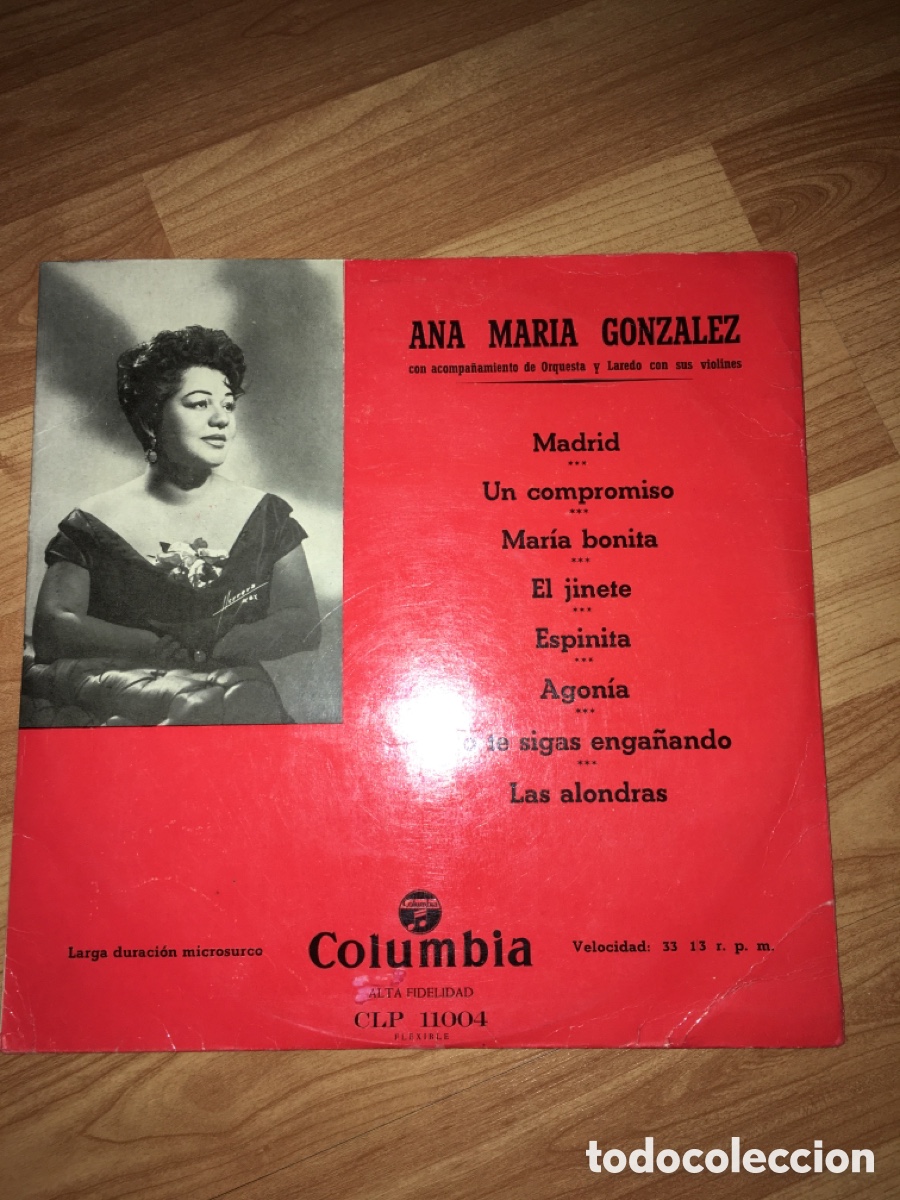 Discos de vinilo: Ana Mar&iacute;a Gonzalez - Disco medio - Foto 1