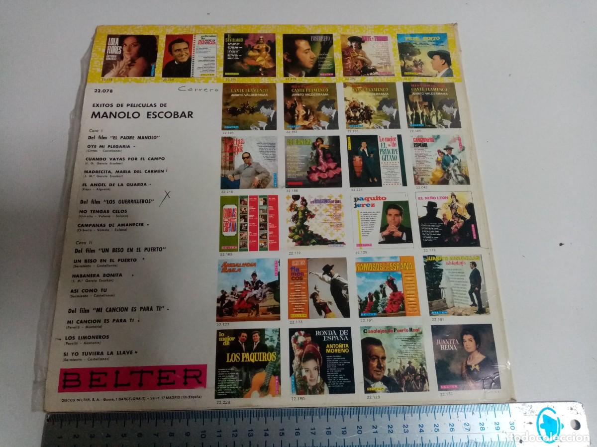 Discos de vinilo: DISCO DE VINILO - MANOLO ESCOBAR - EXITOS DE PELICULAS - Foto 6
