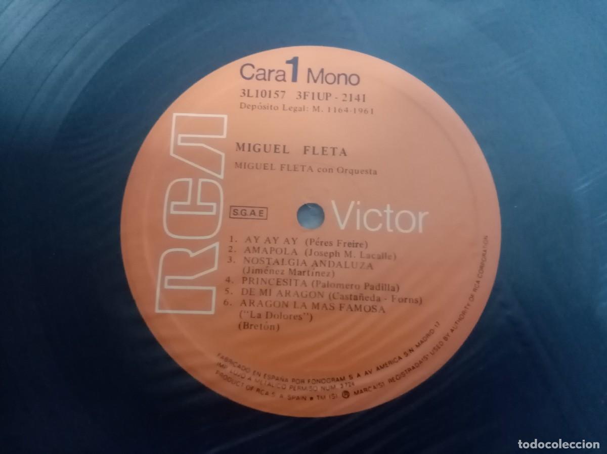 Discos de vinilo: DISCO DE VINILO - MIGUEL FLETA CON ORQUESTA - Foto 3