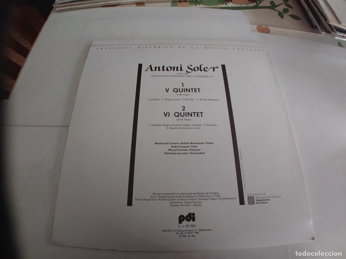 Discos de vinilo: ANTONI SOLER-LP V QUINTET EN RE MAJOR - Foto 2