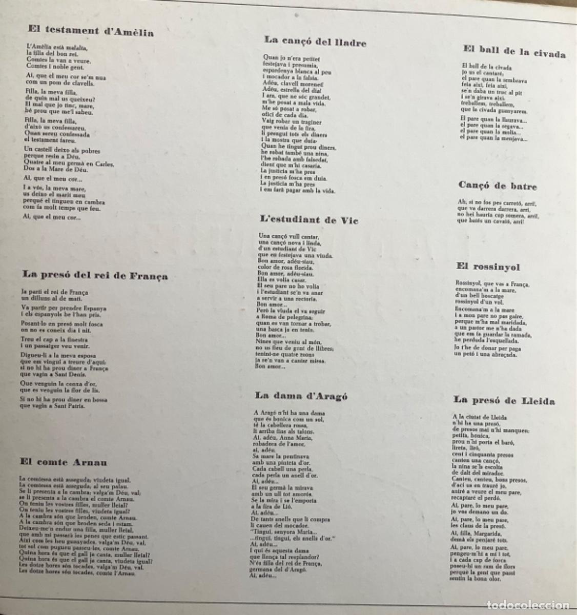 Discos de vinilo: JOAN MANUEL SERRAT-CAN&Ccedil;ONS TRADICIONALS - Foto 2