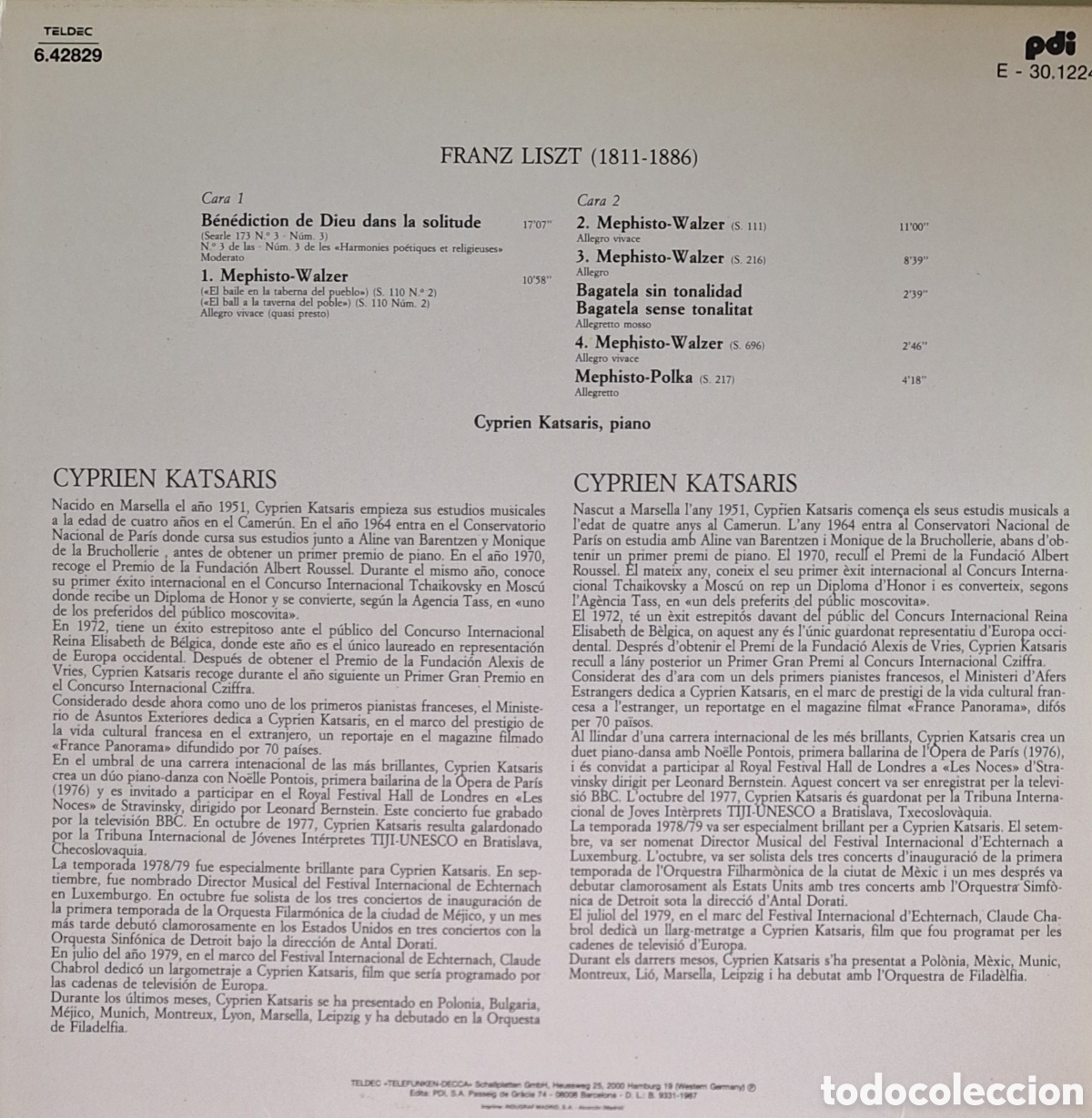Discos de vinilo: Mephisto-Walzer 1-4. F. Liszt. - Foto 3