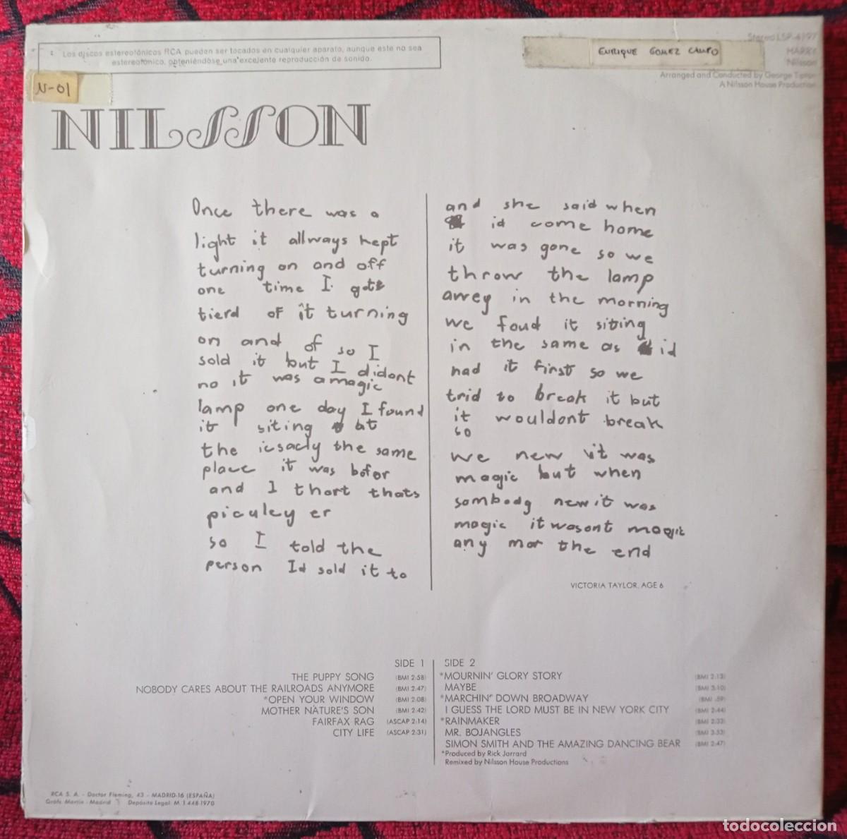 Discos de vinilo: HARRY NILSSON ** Harry ** VINILO LP ORIGINAL 1970 - Foto 2