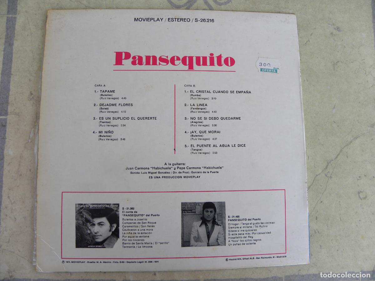 Discos de vinilo: PANSEQUITO -LP 1974.... - Foto 2