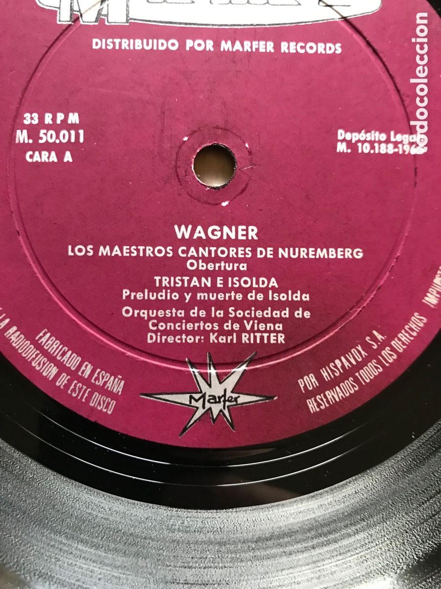 Discos de vinilo: LP WAGNER (Sin caratula) - Foto 1