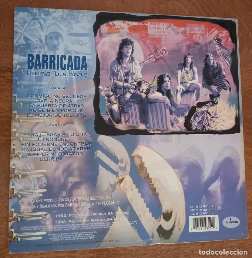 Discos de vinilo: BARRICADA - BALAS BLANCAS - LP - DISCO DE VINILO - 1992 - Foto 2