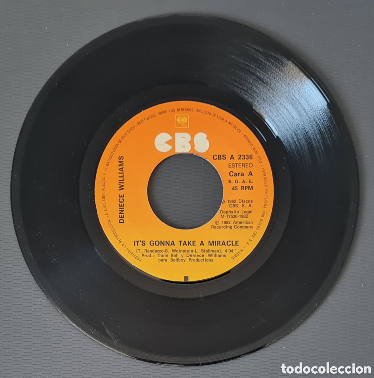 Discos de vinilo: SINGLE - DENIECE WILLIAMS - ITS GONNA TAKE A MIRACLE - 1982 - Foto 3