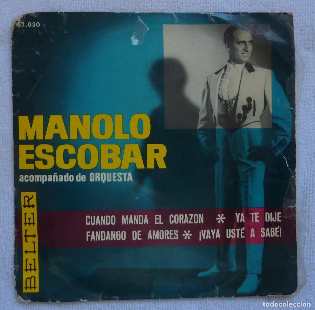 Discos de vinilo: MANOLO ESCOBAR // CUANDO MANDA EL CORAZON+3 // 1960 // EP - Foto 1